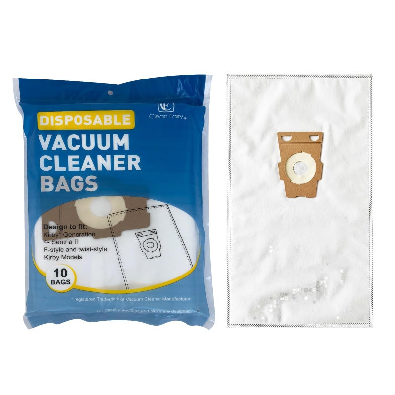 CF Clean Fairy 10 Pack HEPA Vacuum Bags Compatible with Kirby Sentria Avalir Ultimate G Series 3-Layer HEPA Filtration Replaces F-Style & Twist-Style 204814 204811 205811 204808 - Image 1